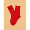 imageOYOANGLE Womens 1 Pairs Casual Heart Print Crew Socks Athletic Ankle Dress SocksRed