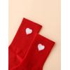 imageOYOANGLE Womens 1 Pairs Casual Heart Print Crew Socks Athletic Ankle Dress SocksRed Heart