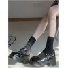imageOYOANGLE Womens 3 Pairs Mid Calf Socks Over The Knee Thigh High Solid Breathable StockingsBlack
