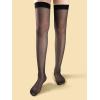 imageOYOANGLE Womens 3 Pairs Solid Over the Calf Sheer Mesh Socks Knee High StockingBlack