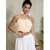 imageOYOANGLE Womens 3D Floral Cami Crop Tops Sleeveless Backless Summer Going Out Tops Vacation Party OutfitsApricot