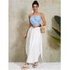 imageOYOANGLE Womens 3D Floral Cami Crop Tops Sleeveless Backless Summer Going Out Tops Vacation Party OutfitsBlue