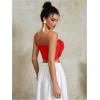 imageOYOANGLE Womens 3D Floral Cami Crop Tops Sleeveless Backless Summer Going Out Tops Vacation Party OutfitsBright Red