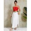 imageOYOANGLE Womens 3D Floral Cami Crop Tops Sleeveless Backless Summer Going Out Tops Vacation Party OutfitsBright Red
