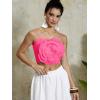 imageOYOANGLE Womens 3D Floral Cami Crop Tops Sleeveless Backless Summer Going Out Tops Vacation Party OutfitsHot Pink