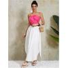 imageOYOANGLE Womens 3D Floral Cami Crop Tops Sleeveless Backless Summer Going Out Tops Vacation Party OutfitsHot Pink