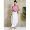 imageOYOANGLE Womens 3D Floral Cami Crop Tops Sleeveless Backless Summer Going Out Tops Vacation Party OutfitsPurple
