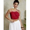 imageOYOANGLE Womens 3D Floral Cami Crop Tops Sleeveless Backless Summer Going Out Tops Vacation Party OutfitsRed