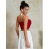 imageOYOANGLE Womens 3D Floral Cami Crop Tops Sleeveless Backless Summer Going Out Tops Vacation Party OutfitsRed