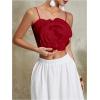 imageOYOANGLE Womens 3D Floral Cami Crop Tops Sleeveless Backless Summer Going Out Tops Vacation Party OutfitsRed