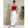imageOYOANGLE Womens 3D Floral Cami Crop Tops Sleeveless Backless Summer Going Out Tops Vacation Party OutfitsRed