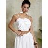 imageOYOANGLE Womens 3D Floral Cami Crop Tops Sleeveless Backless Summer Going Out Tops Vacation Party OutfitsWhite