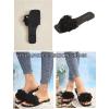 imageOYOANGLE Womens 3D Floral Flat Sandals Square Open Toe PU Leather Slip on SlidesBlack