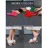 imageOYOANGLE Womens 3D Floral Flat Sandals Square Open Toe PU Leather Slip on SlidesBlack
