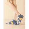 imageOYOANGLE Womens 5 Pairs Polka Dots Low Cut Ankle Socks Color Block Breathable Knitted Crew Socks Fun Novelty SocksMulticolor