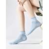 imageOYOANGLE Womens 5 Pairs Striped Athletic Socks Lightweight Soft Ankle Socks Sport Casual Breathable Crew SocksMulticolor