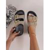 imageOYOANGLE Womens Adjustable Double Buckle Open Toe Footbed Sandals Comfortable Outdoor Platform SandalsDark Grey