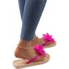 imageOYOANGLE Womens Applique Decor Open Toe Flip Flop Sandals Casual Outdoor Flat SlippersHot Pink
