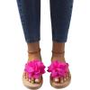 imageOYOANGLE Womens Applique Decor Open Toe Flip Flop Sandals Casual Outdoor Flat SlippersHot Pink