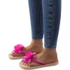 imageOYOANGLE Womens Applique Decor Open Toe Flip Flop Sandals Casual Outdoor Flat SlippersHot Pink