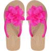 imageOYOANGLE Womens Applique Decor Open Toe Flip Flop Sandals Casual Outdoor Flat SlippersHot Pink