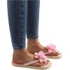 imageOYOANGLE Womens Applique Decor Open Toe Flip Flop Sandals Casual Outdoor Flat SlippersLight Pink
