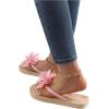 imageOYOANGLE Womens Applique Decor Open Toe Flip Flop Sandals Casual Outdoor Flat SlippersLight Pink
