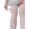 imageOYOANGLE Womens Bow Knot Hollow Out Lace Tights Thigh High Fishnet Stockings PantyhosePink