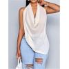 imageOYOANGLE Womens Cowl Neck Halter Top Tie Backless Shirts Y2k Going Out Clubwear See Through TopsApricot