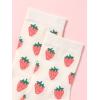 imageOYOANGLE Womens Cute Strawberry Pattern Crew Socks Soft Breathable Casual SocksApricot