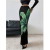 imageOYOANGLE Womens Floral Print Pencil Skirt Elastic High Waist Vacation Bodycon Maxi SkirtsGreen