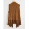 imageOYOANGLE Womens Fringe Suede Western Cowgirl VestsBrown