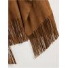 imageOYOANGLE Womens Fringe Suede Western Cowgirl VestsBrown