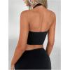 imageOYOANGLE Womens Halter Deep V Neck Slit Tank Top Sleeveless Crop Tops Festival Rave OutfitBlack