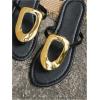 imageOYOANGLE Womens Metal Decor Flip Flop Thong Sandals Comfortable Slip on Flat SandalsBlack