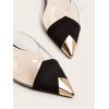 imageOYOANGLE Womens Metallic Transparent PVC Pointed Toe Flat Shoes Slip On Casual Outdoor Flat MulesBlack