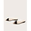 imageOYOANGLE Womens Metallic Transparent PVC Pointed Toe Flat Shoes Slip On Casual Outdoor Flat MulesBlack