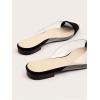 imageOYOANGLE Womens Metallic Transparent PVC Pointed Toe Flat Shoes Slip On Casual Outdoor Flat MulesBlack and Gold
