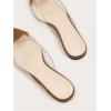 imageOYOANGLE Womens Metallic Transparent PVC Pointed Toe Flat Shoes Slip On Casual Outdoor Flat MulesKhaki