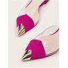 imageOYOANGLE Womens Metallic Transparent PVC Pointed Toe Flat Shoes Slip On Casual Outdoor Flat MulesRed Violet