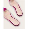 imageOYOANGLE Womens Metallic Transparent PVC Pointed Toe Flat Shoes Slip On Casual Outdoor Flat MulesRed Violet
