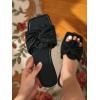 imageOYOANGLE Womens Metallic Twist Front Open Toe Flat Sandals Fashion Slide SandalsBlack