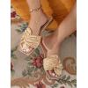 imageOYOANGLE Womens Metallic Twist Front Open Toe Flat Sandals Fashion Slide SandalsGold