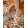 imageOYOANGLE Womens Metallic Twist Front Open Toe Flat Sandals Fashion Slide SandalsGold