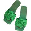 imageOYOANGLE Womens Metallic Twist Front Open Toe Flat Sandals Fashion Slide SandalsGreen