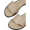 imageOYOANGLE Womens Pearl Decor Clear Straps Open Toe Flat Sandals Leather Outdoor Beach SandalsBeige