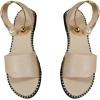imageOYOANGLE Womens Pearl Decor Clear Straps Open Toe Flat Sandals Leather Outdoor Beach SandalsBeige