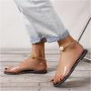 imageOYOANGLE Womens Pearl Decor Clear Straps Open Toe Flat Sandals Leather Outdoor Beach SandalsBlack