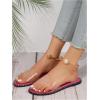 imageOYOANGLE Womens Pearl Decor Clear Straps Open Toe Flat Sandals Leather Outdoor Beach SandalsHot Pink Clear