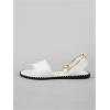 imageOYOANGLE Womens Pearl Decor Clear Straps Open Toe Flat Sandals Leather Outdoor Beach SandalsWhite